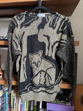 80s Knit Fox Sweater